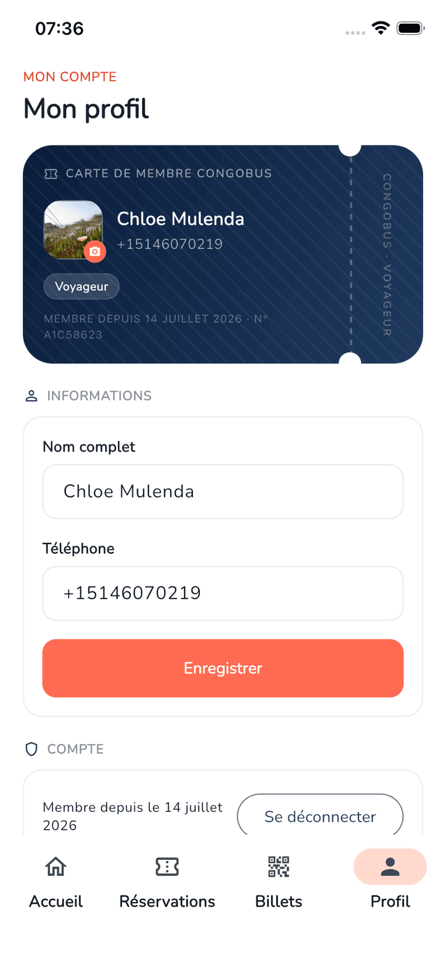 Gère ton profil et tes billets